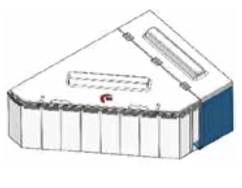 Pig-LET Fibre-NEST- H Model 95, incl. 2 pcs. heater 125/200W. angle rail Without plastic curtain.